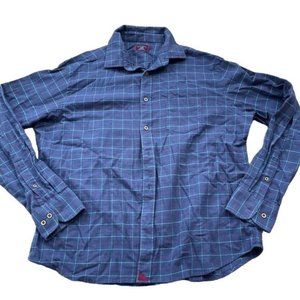 UNTUCKit Shirt Long Sleeve Plaid Flannel Balar Button Up Blue Size Large